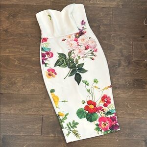 ASOS Pink and White Strapless Dress Elegant and Chic